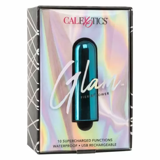 Компактная вибропуля Glam - BLUE, 9 см, 10 режимов, синий