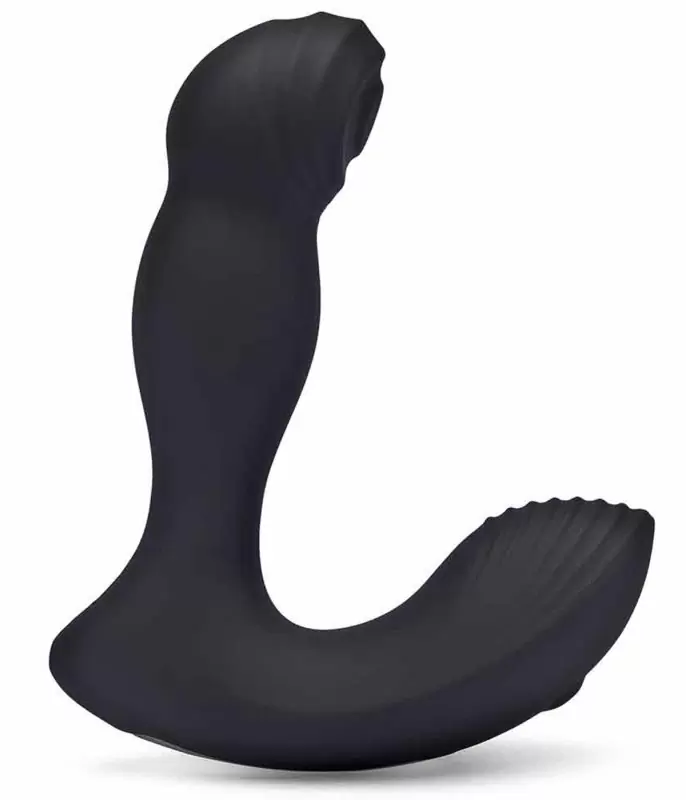 Мощный стимулятор простаты BlueLine Thumper - Prostate Flicking, с пультом Д/У, 13,5 см, 4 режима, силикон