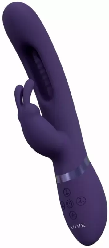 Вибратор-кролик Shots Toys Mika с язычком для стимуляции точки G, с тремя моторами, 30 режимов, с функцией мгновенного оргазма, перезаряжаемый, фиолетовый