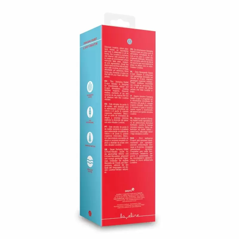 Вибратор-кролик для точки G и клитора Shots Toys Swinging Rabbit с подвижным отростком, 10 режимов вибрации, перезаряжаемый