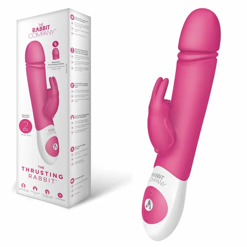 Вибратор-кролик с функцией «толчка» The Rabbit Company Thrusting Rabbit – розовый