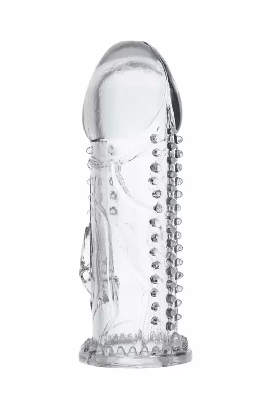 Насадка на пенис TOYFA с клиторальным стимулятором - прозрачный