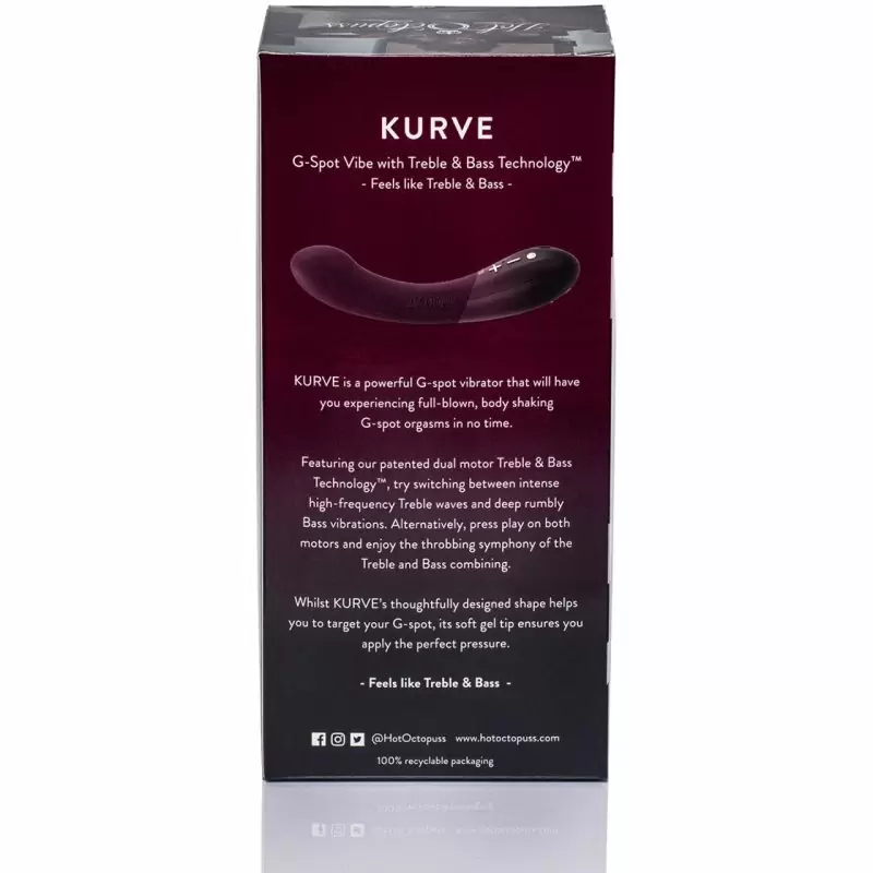 Вибратор зоны G с двумя моторами «Kurve», Hot Octopuss