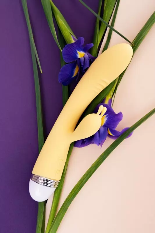 Жёлтый вибратор-кролик Flovetta by Toyfa Aster. 22 см, 10 режимов вибрации