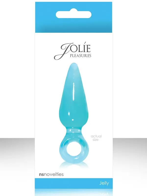 Анальная пробка мини с кольцом Jolie Pleasures - Aqua