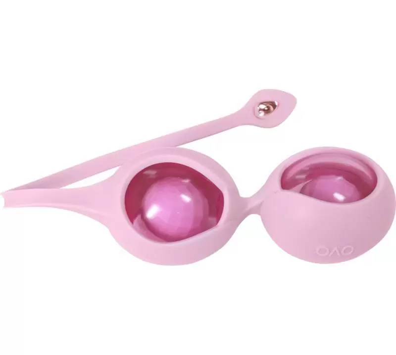 Набор сменных вагинальных шариков Ovo L1a с держателем – розовый