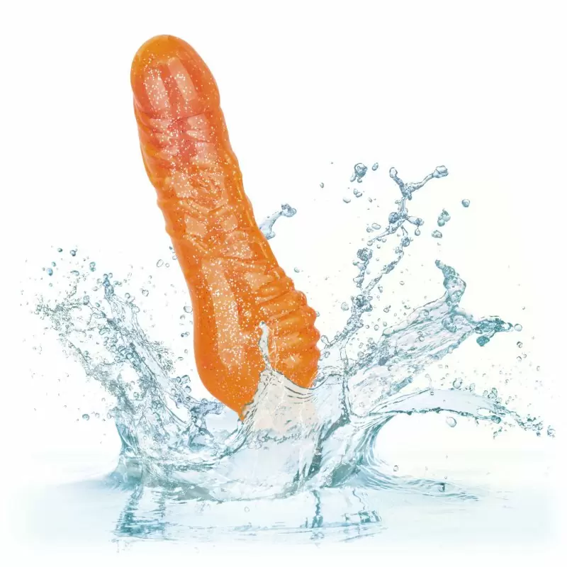 Блестящий вибратор Calexotics Sparkle™ Shimmer Stud™- оранжевый