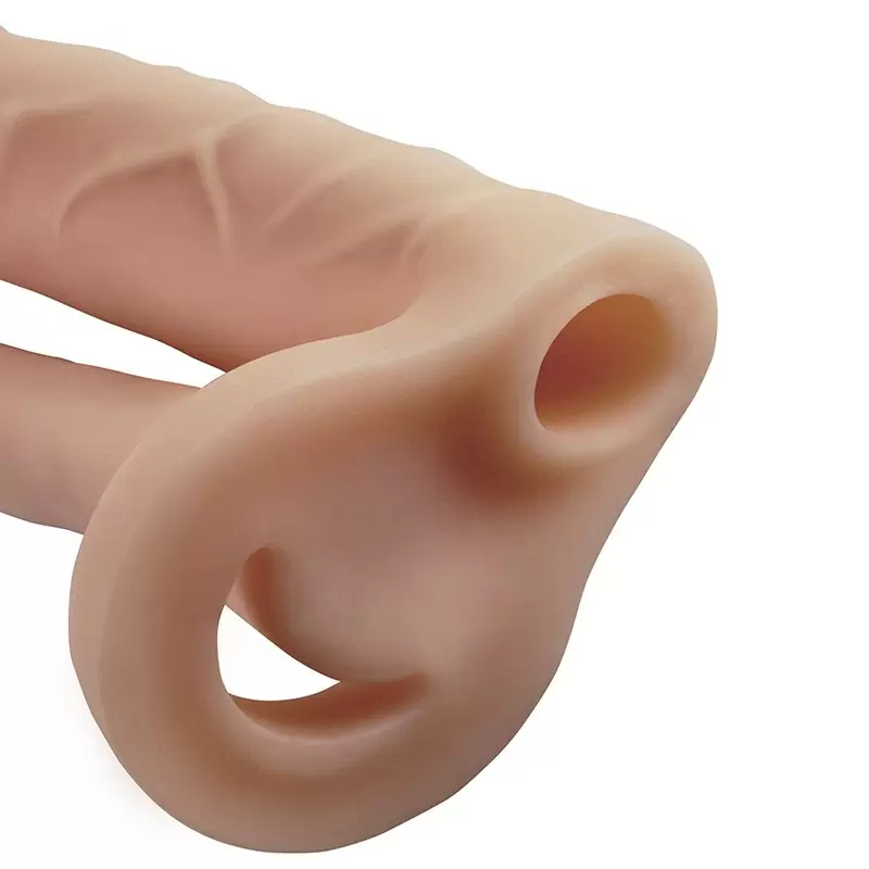 Насадка удлинитель Double Trouble Extension для двойного проникновения – телесная