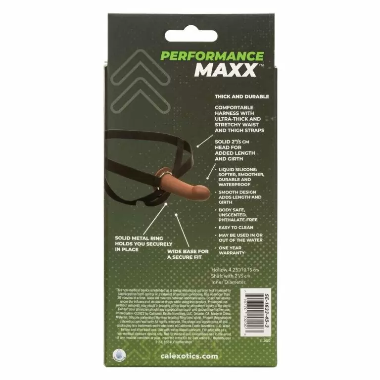 Фаллопротез California Exotic Novelties Performance Maxx Extension with Harness — 16 см, силикон, коричневый