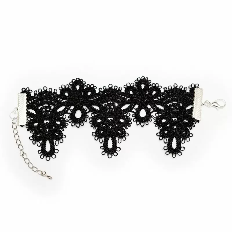 Черный кружевной браслет ручной работы Dolce Piccante Delicati 2 - XS