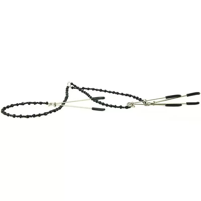 Зажимы для сосков и половых губ Tweezer Intimate Clamps с цепочкой – черный