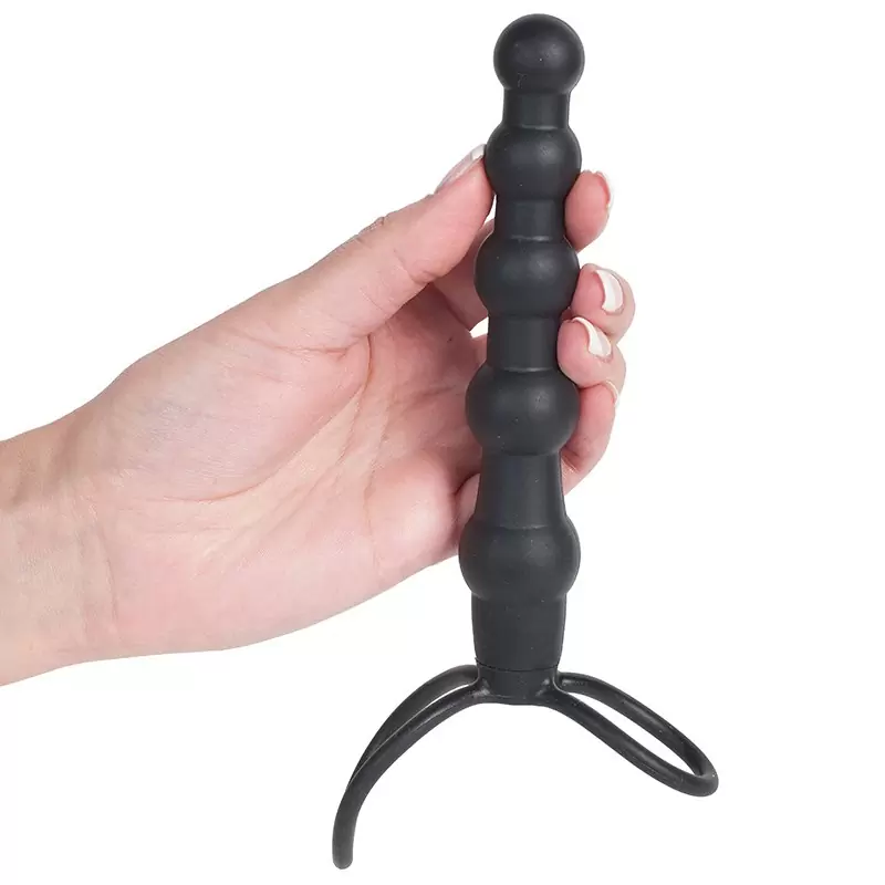 Насадка-анальная цепочка Mojo Bumpy с эластичными кольцами – черная