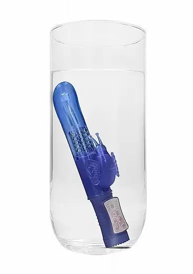 ВИБРАТОР КРОЛИК ROTATING BUTTERFLY - синий