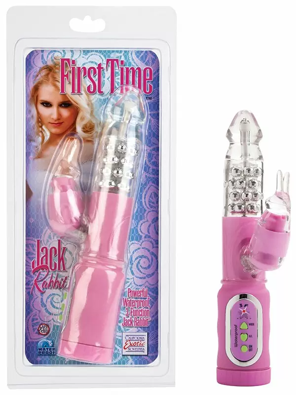 Хай-тек вибратор-кролик California Exotic Novelties First Time Jack Rabbits — розовый, 23,5 см