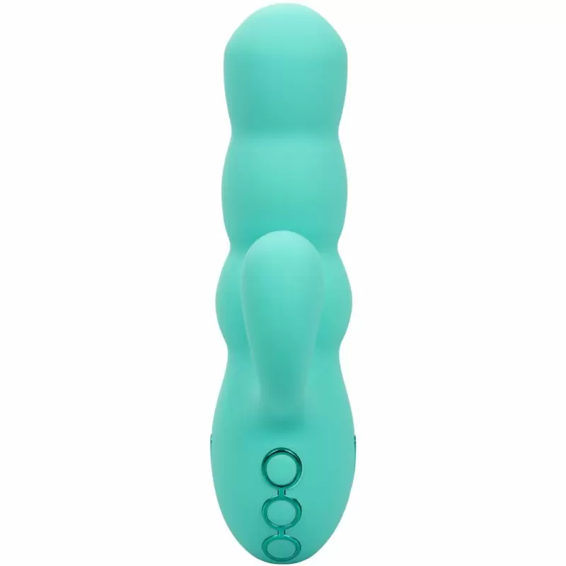 Рельефный вибратор-кролик California Dreaming Del Mar Diva, 14,5 см, силикон, мятный