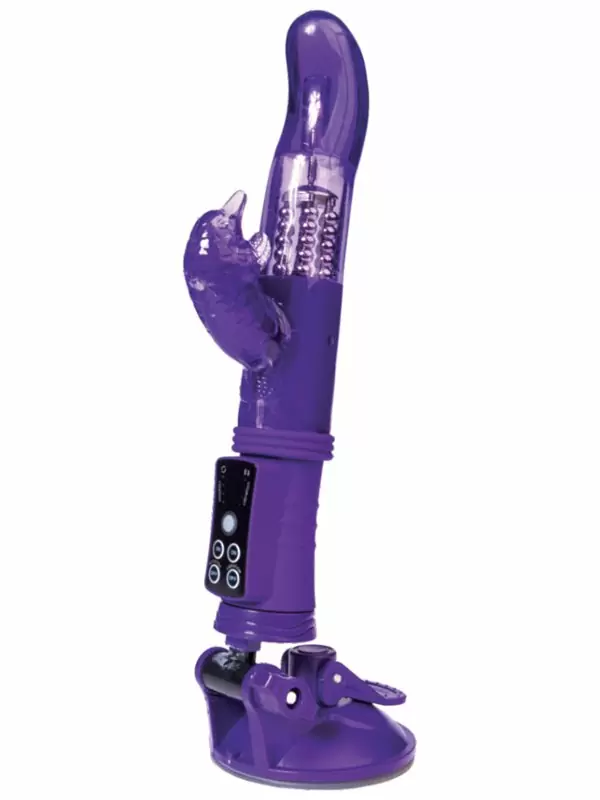 Вибратор-ротатор с клиторальным стимулятором дельфинчиком TOYFA A-Toys – фиолетовый