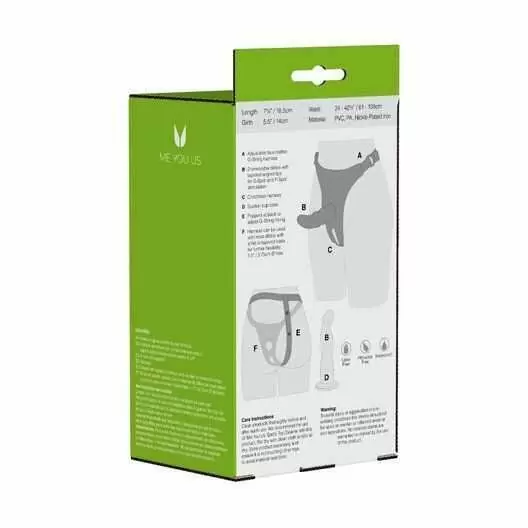 Страпон из ПВХ Me You Us Double Tip Strap On Pink