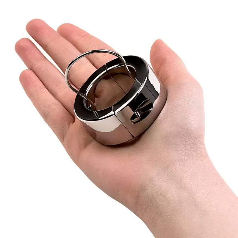 Утяжелитель на мошонку TOYFA Metal с разделителем яичек – серебристый