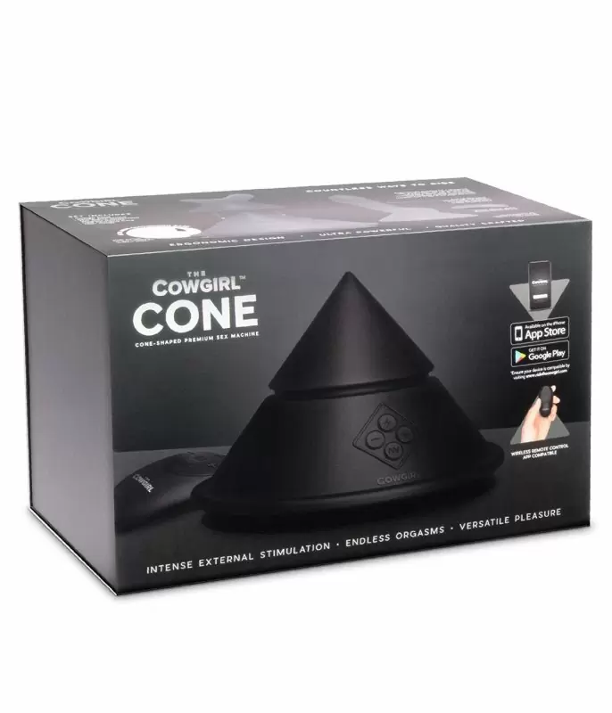 Портативная секс-машина THE COWGIRL CONE, 2 насадки, с пультом Д/У, силикон