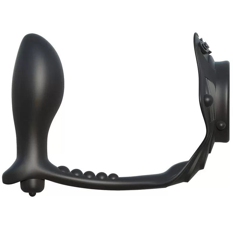 Эрекционное кольцо Rock Hard Ass-Gasm с анальным стимулятором с вибрацией – черный