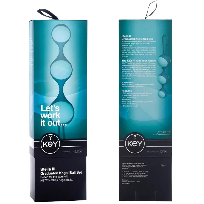 Набор из 3-х вагинальных шариков разного веса Stella III - Blue
