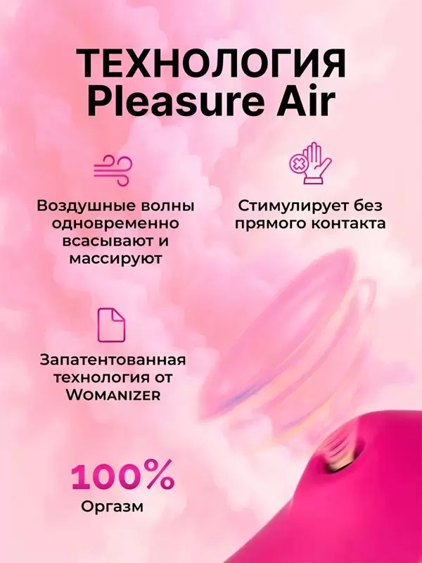 Компактный стимулятор клитора Womanizer Enhance, технология Pleasure Air, 15,8 см, розовый