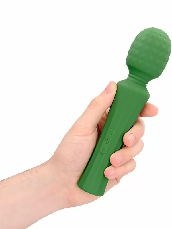 Мощный вибратор WAND - Green Mumba, 20,5 см, 10 скоростей, силикон, зеленый