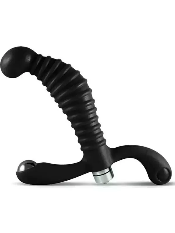 Ребристый стимулятор простаты Nexus Vibro, анатомически правильной формы, 10,2 см, черный