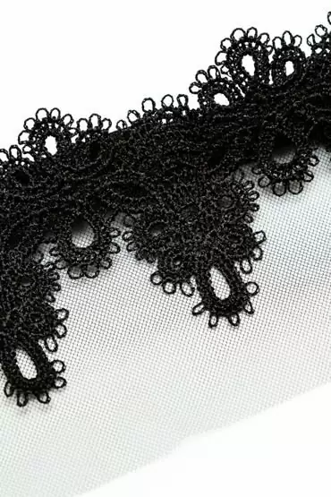 Кружевная маска-диадема ручной работы Dolce Piccante Delicati 2 - черный