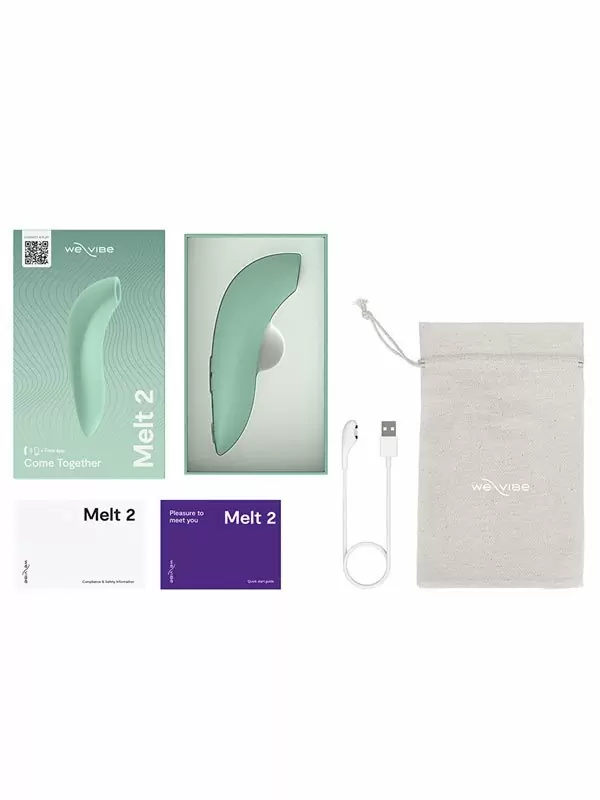 Бесконтактный стимулятор клитора We-Vibe Melt 2, с технологией Pleasure Air, 12 скоростей, 13,8 см, цвет шалфей