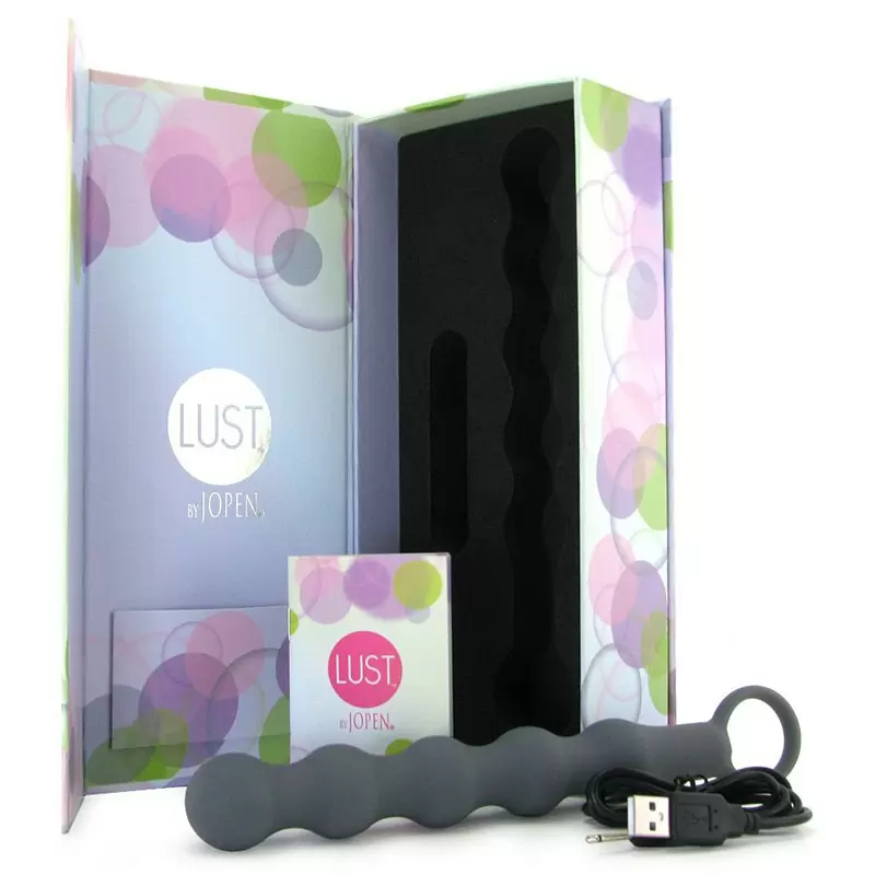 Гибкая анальная вибро-цепочка Lust by Jopen L4.5 – серая 