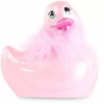 Вибратор-уточка с изящным боа Big Teaze Toys I Rub My Duckie 2.0, розовый