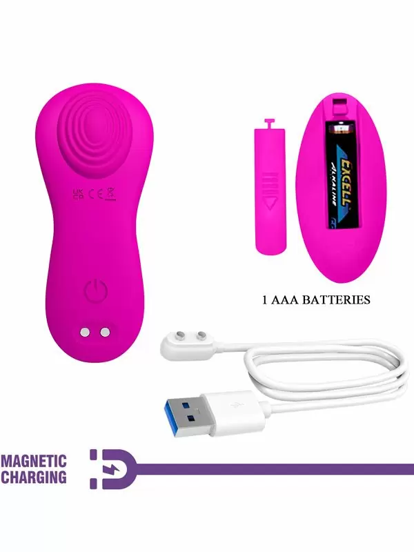 Носимый вибростимулятор-вкладка Baile Romario, с пультом Д/У, 10 режимов, силикон