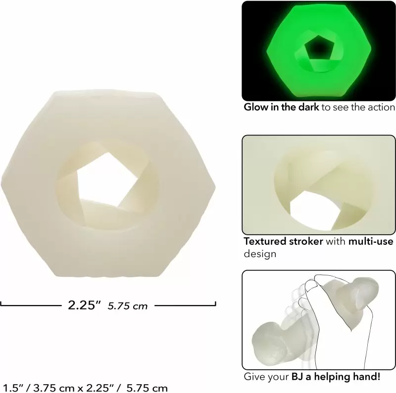 Эрекционное кольцо-бампер SLOP TOP NASTY LUV, диаметр 2,5 см, силикон, светящийся, белый