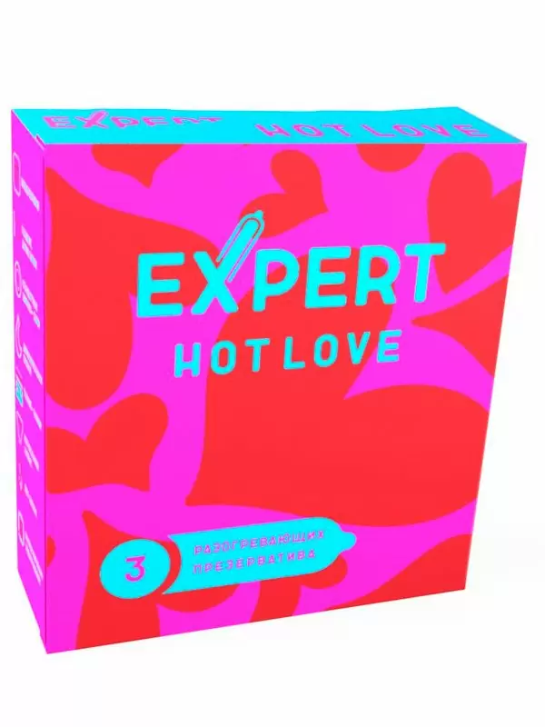 Гладкие презервативы EXPERT Hot Love, с разогревающим эффектом, 3 шт