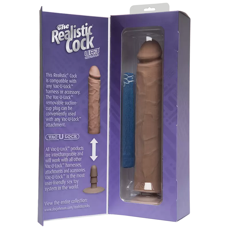 Фаллоимитатор реалистик Realistic Cock UR3 12” без мошонки – коричневый