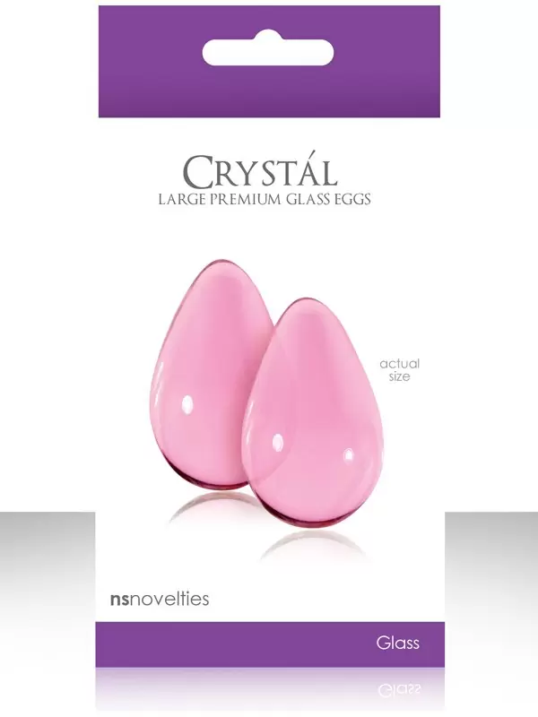 Вагинальные шарики большие из стекла Crystal Glass - Pink