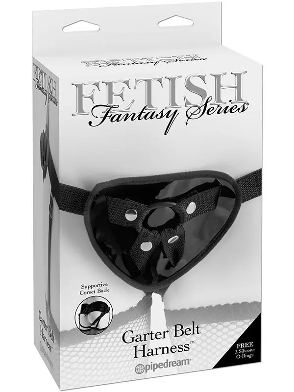 Страпон-трусики Garter Belt Harness с подвязками для чулок