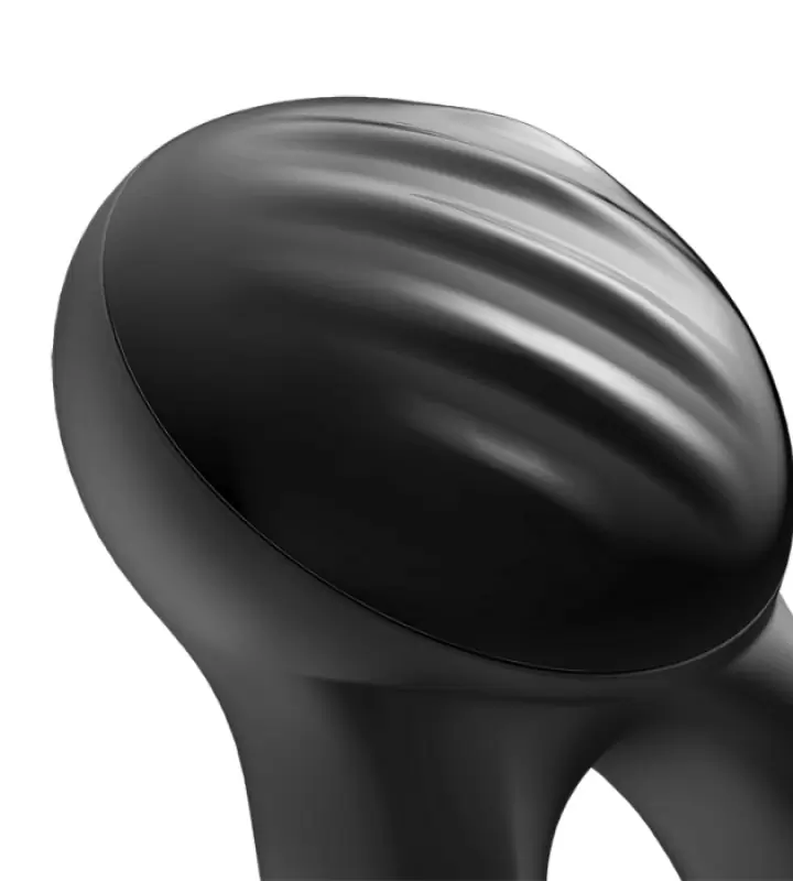 Рельефное эрекционное виброкольцо Satisfyer Signet Ring, управление через приложение, 8,3 см, черный