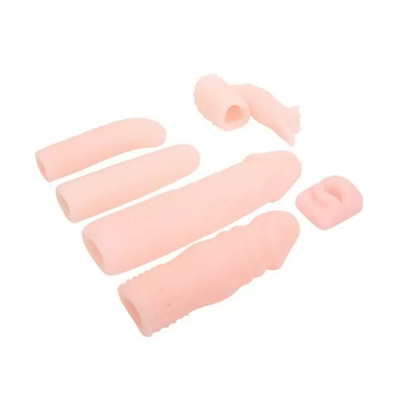 Набор из виброяйца и вибратора со сменными насадками Beauty Kit – телесный