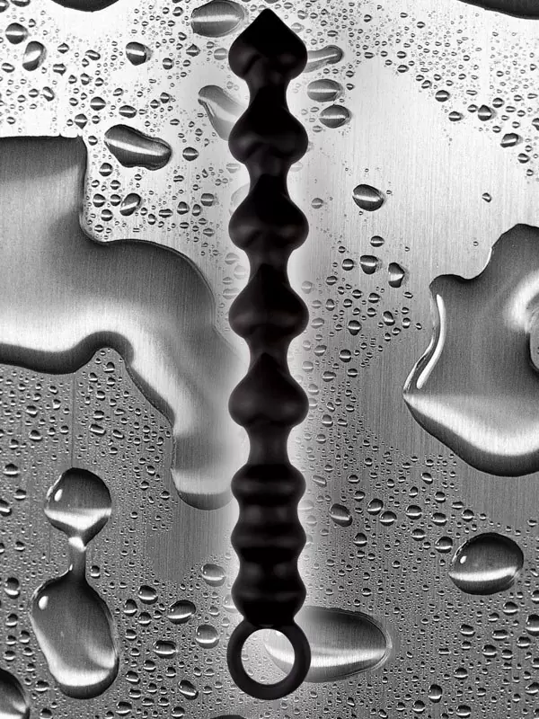 Тектсурированные анальные бусы Perles DAmour - Black