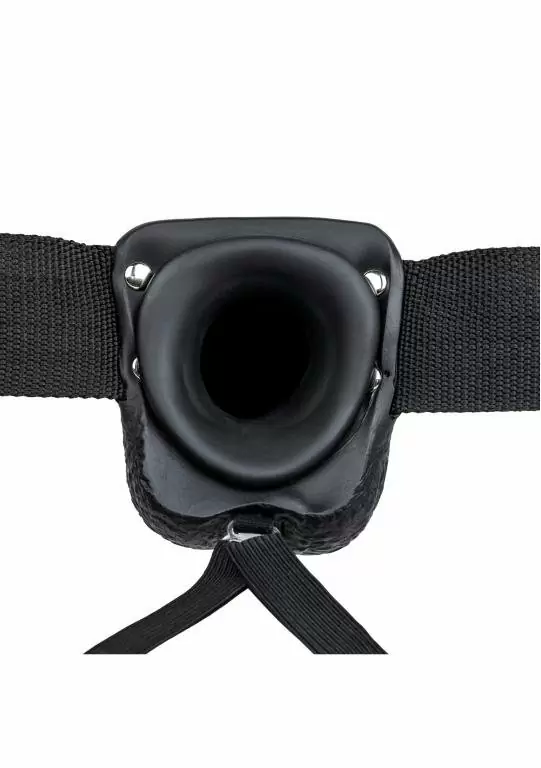 Реалистичный страпон RealRock (фаллопротез) с мошонкой, черный - 7''/ 18 см