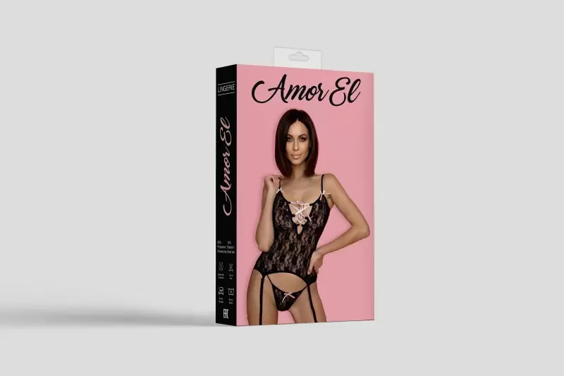 Комплект эротического белья Madrid Amor El (S/M), черный