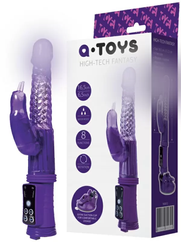 Вибратор-ротатор с клиторальным стимулятором птичкой TOYFA A-Toys – фиолетовый