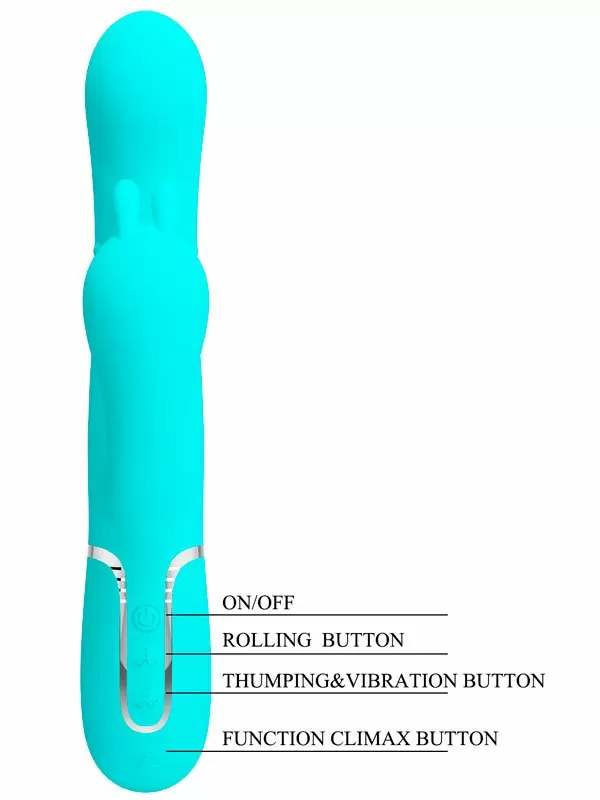 Тройной Вибратор-кролик Baile, 7 режимов, вращающиеся шарики