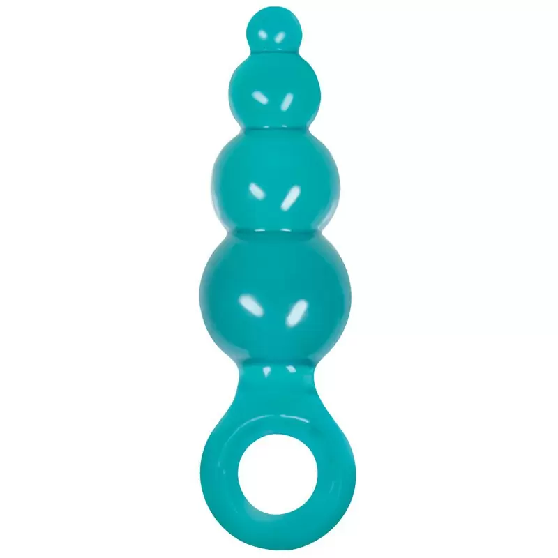 Анальная пробка с кольцом Jolie Ripples Medium – голубая