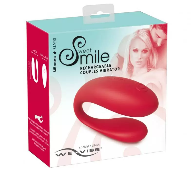 Перезаряжаемый вибромассажер для пар Sweet Smile We-Vibe Edition - красный