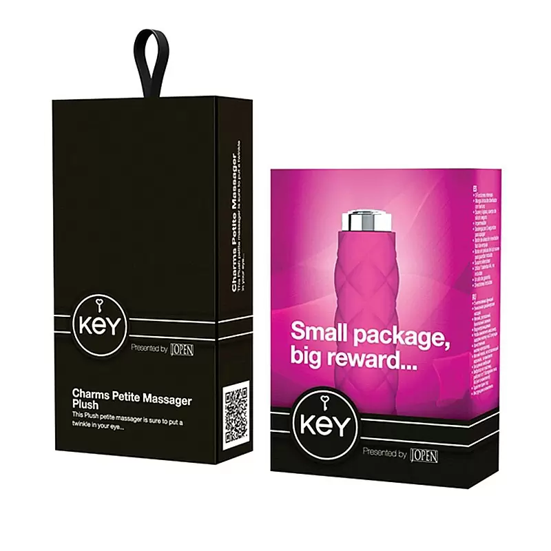 Мини вибромассажер с насадкой Charms Plush - Pink