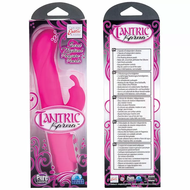 Вибромассажер Tantric Karma со стимуляцией клитора – розовый