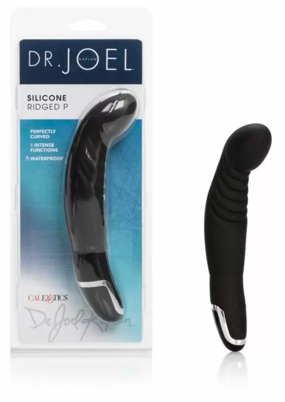 Анальный вибромассажёр с чипом памяти Dr. Joel Kaplan Silicone Ridged P – чёрный